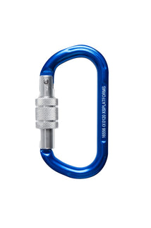 XSPlatforms SCREWLOCKING KARABINER BLUE KARABIJNHAAKALUMINIUM