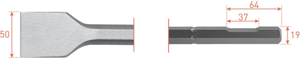 Spadebeitel 6-kant 19 / uitsparing