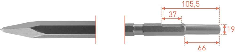 Puntbeitel 6-kant 21 / 19x61