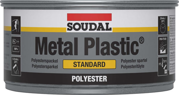 Soudal Metal Plastic Black 2KG BLIK Grijze Polyester Plamuur – 103421