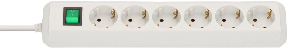 Brennenstuhl ECO-LINE MET SCHAKELAAR 6-VOUDIG WIT 1,5M H05VV-F 3G1,5