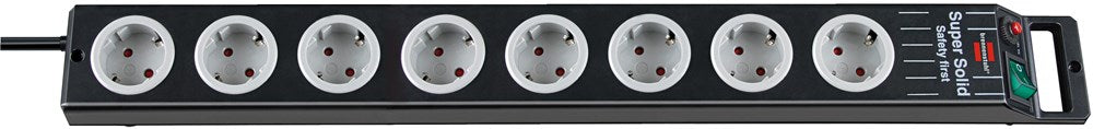 Brennenstuhl SUPER-SOLID LINE STEKKERDOOS 8-STOPKONTAKTEN ZWART 2,5M H05VV-F 3G1,5