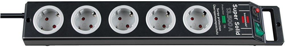 Brennenstuhl SUPER-SOLID OVERSPANNINGSBEVEILIGING 13.500 A 5-VOUDIG ZWART 2,5 M H05VV-F 3G1,5