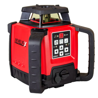 Levelfix 550HV Bouwlaser Set met Opdraaibaar Statief 2,8M en Baaklat 2 Rood – 554521