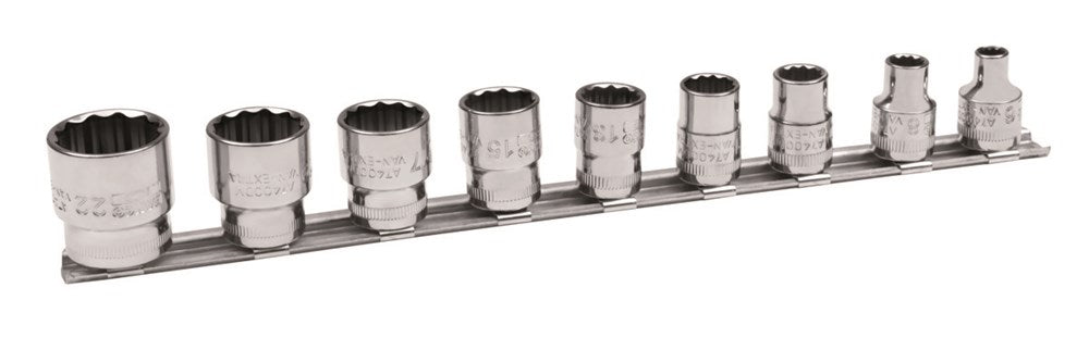 Bahco Doppenset 3/8" RAILmm 9D – 7409MB