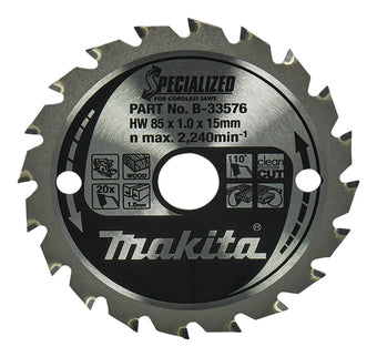 Makita HM Zaagblad 85X15X1,0 20T - Hout 85X15X1.0 10G – B-33576