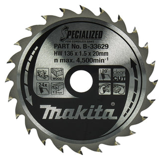 Makita HM Zaagblad 136X20X1.5 24T Zaagblad 136X20X1,5 20G – B-33629
