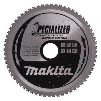 Makita Cirkelzaagblad RVS/Staal 185x30x1,6mm 64T 0G - B-33984