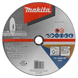 Makita Doorslijpschijf 230X2,0X22,23mm Rvs/staal 230X2,0mm Metaal – B-60464