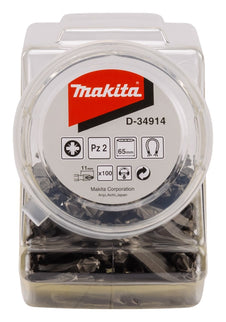 Makita Schroefbit Dubbel PZ2X65mm in POT 100 stuks – D-34914