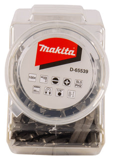 Makita Schroefbit Dubbel PH2-SL5 65mm in POT 100 stuks – D-65539