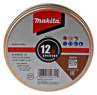 Makita Doorslijpschijf RVS 12 stuks – D-65953-12