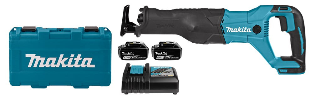 Makita DJR186RTE 18V Reciprozaag 18V met 2X 5.0Ah Accu's en Koffer