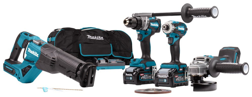Makita DK0126G401 40V 4-Delige Combiset voor Slag/ Schroeven Zagen en Slijpen