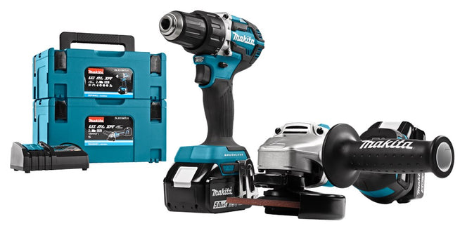 Makita DLX2190TJ1 LXT 18V 2-Delige Combiset Boren Schroeven en Slijpen