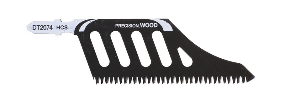 DeWALT Decoupeerzaagblad hcs om tot tegen een kant of hindernis te zagen in hout <65mm, 118x91x2,5mm DT2074