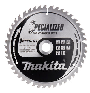 Makita HM ZAAG FF 190X20X1,85 45T Afkortzaagblad Hout Efficut 10G – E-11156