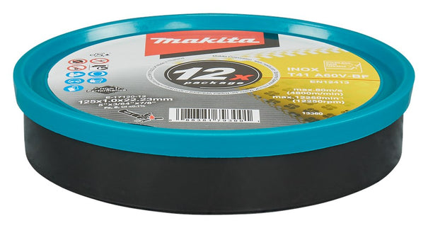 Makita DOORSL.SCH. 125X1,0 RVS 12ST