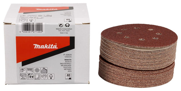 Makita Schuurschijf 125mm K40 Red Velcro – P-43620