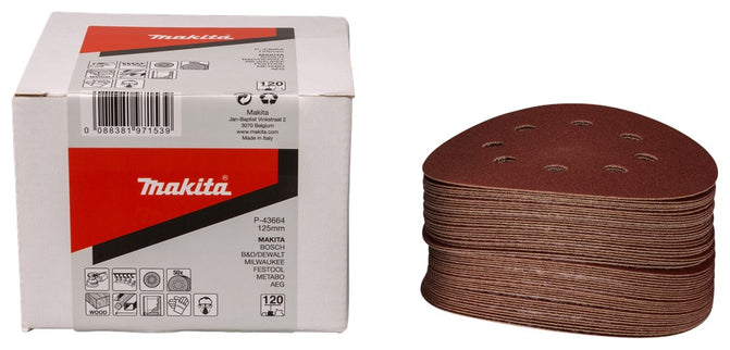 Makita Schuurschijf 125mm K120 Red Velcro – P-43664