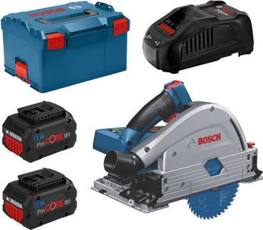 BOSCH GKT 18V-52 GC + 2X 18V 5,5AH + GAL 1880 C INVALCIRKELZAAG