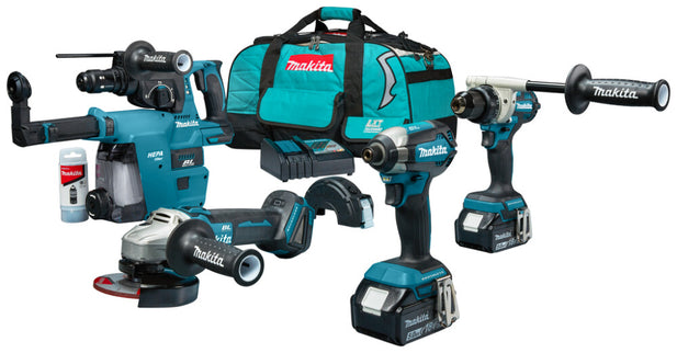 Makita DLX4194TX1 LXT 18V 4-Delige Combiset voor Allround tot Zwaar Boor-, Schroef- en Slijpwerk