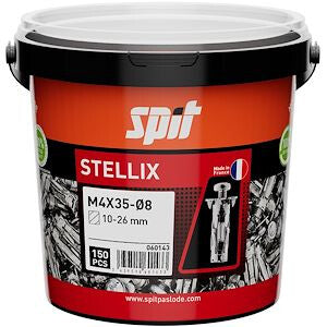 SPIT STELLIX HOLLEWANDPLUG M4/35 150 ST.MET SCHROEF - 150 STUKS IN ECO EMMER