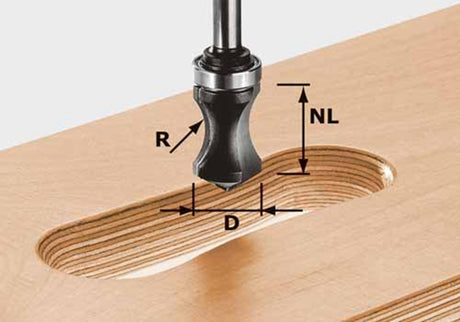 Handgreepfrees HW schacht 8 mm HW S8 R16/NL32