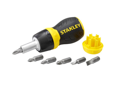 STANLEY MULTIBIT STUBBY SCHROEVENDRAAIER MET RATEL