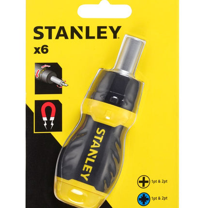 STANLEY MULTIBIT STUBBY SCHROEVENDRAAIER MET RATEL