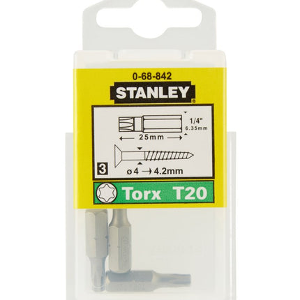 Stanley 1/4" BITS TORX T20 – 0-68-842