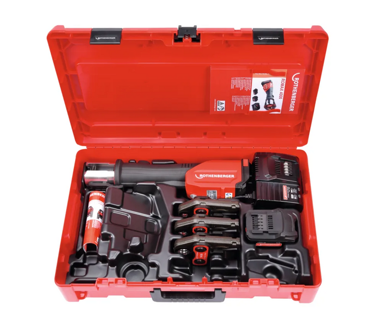 ROTHENBERGER ROMAX 4000 ACCU PERSMACHINESET -SV15-SV22-SV28MM,ACCU 18V 4AH,LADER