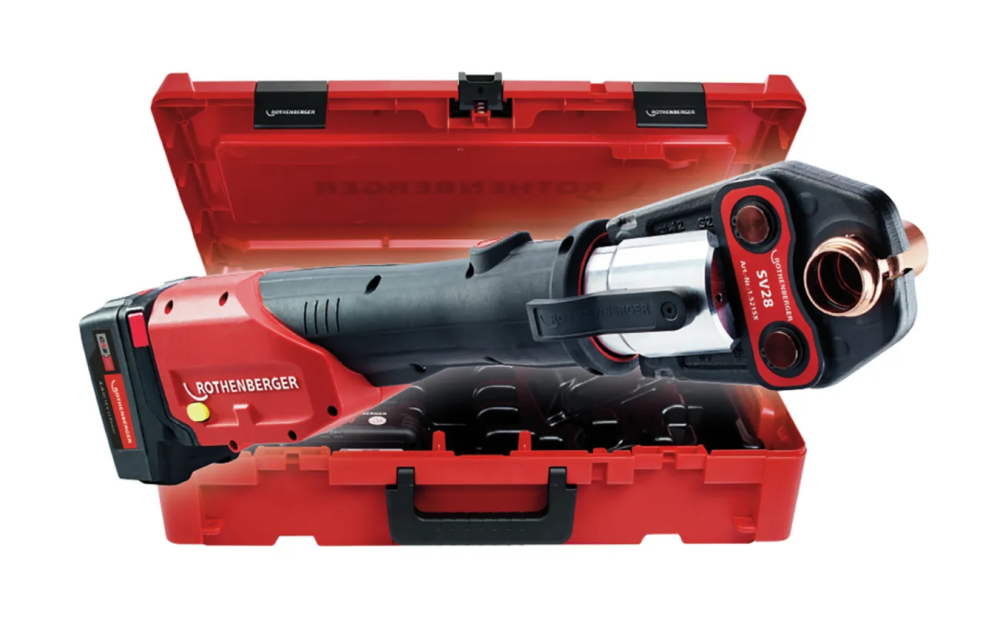 ROTHENBERGER ROMAX 4000 ACCU PERSMACHINESET -SV15-SV22-SV28MM,ACCU 18V 4AH,LADER