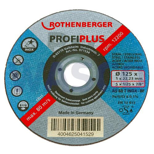 Rothenberger INOX PROFI PLUS, 125 X 1 X 22MM, (10 IN DOOS) - 071534D