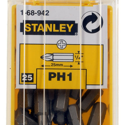Stanley 1/4" BITS Phillips NR1 – 1-68-942
