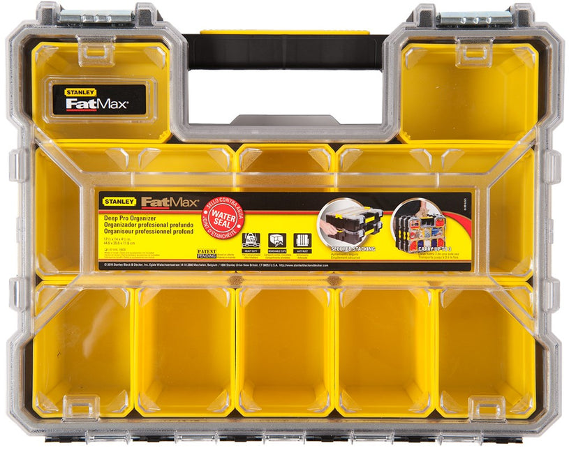 STANLEY ORGANIZER 446X357X116MM - DIEP  PROFESSIONEEL - MET 10 BAKJES