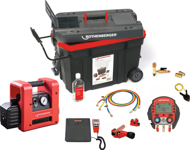 Rothenberger Rocaddy 120 Digitaal: Universele Set voor Evacueren en Vullen met Rocool 600 - 1000002561