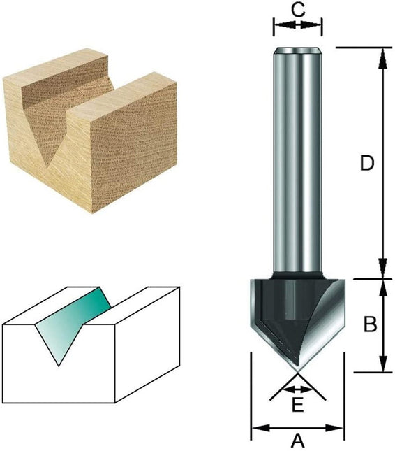 ENT V-Groeffrees 12.7 90 Graden D=8 – 7912048