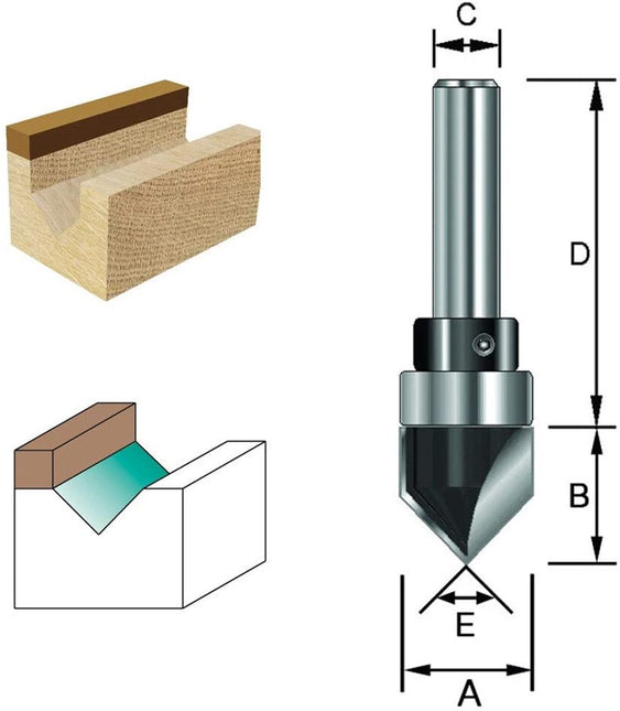ENT V-Groeffrees 90 GR. M/lager D=8 – 7912180