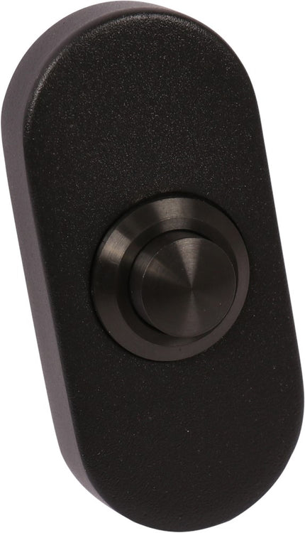 Beldrukker ovaal rvs mat zwart  Oxloc