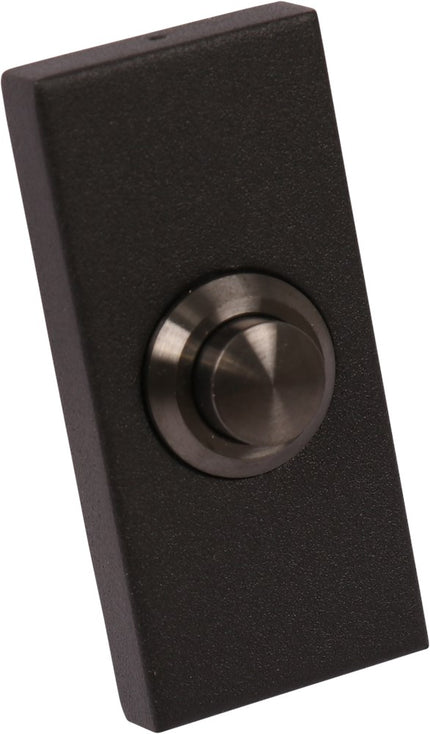 Beldrukker rechthoekig rvs mat zwart  Oxloc