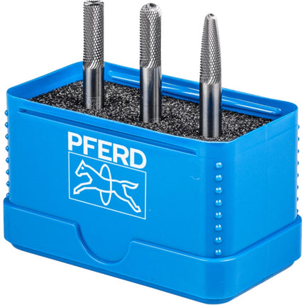 Afbeelding PFERD TOOLS set hardmetalen stiftfrezen voor hoogrendement, vertanding micro SET 1306 MICRO 3TLG