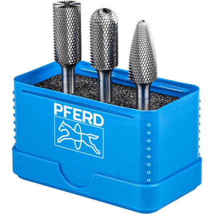 Afbeelding PFERD TOOLS set hardmetalen stiftfrezen voor hoogrendement, vertanding micro SET 1312 MICRO 3TLG