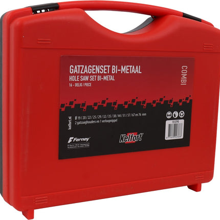 Gatzaagset bi-metaal opbergkoffer combi