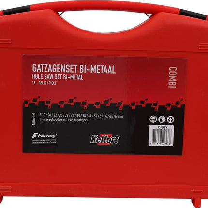 Gatzaagset bi-metaal opbergkoffer combi