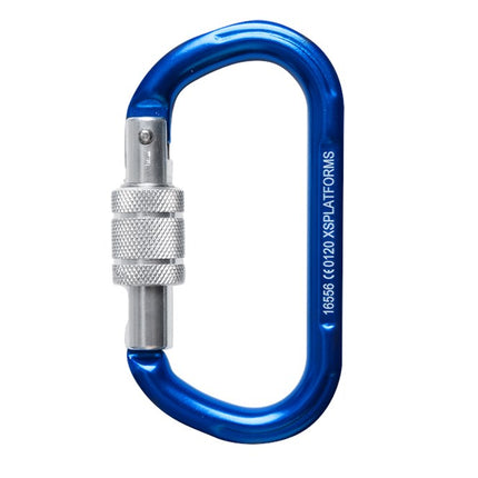 XSPlatforms SCREWLOCKING KARABINER BLUE KARABIJNHAAKALUMINIUM