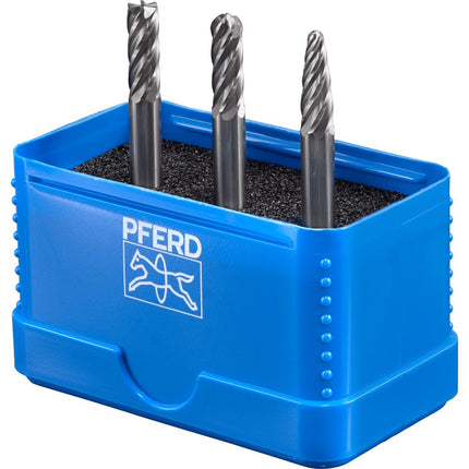 Afbeelding PFERD TOOLS set hardmetalen stiftfrezen voor hoogrendement, vertanding inox SET 1906 INOX 3TLG