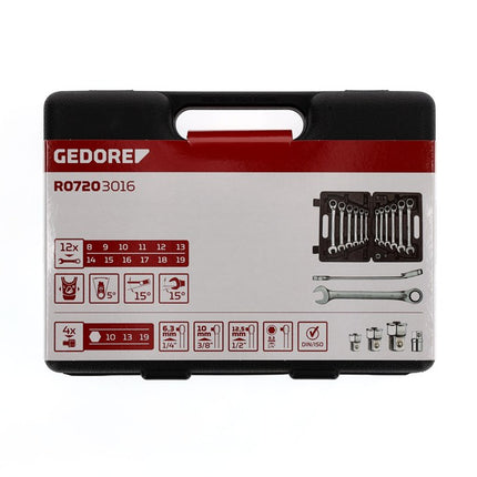 Afbeelding Gedore ringratel-steeksleutelsets R07203016