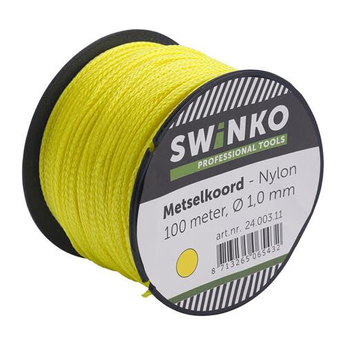 Swinko METSELKOORD 100M - 1,0MM GEEL