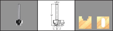 JSO-TR Getrapte Frees HW D=24,3 D=15,3 L2=17 Stiftmaat 8mm Frees 24MM-15.3 L=70 – 25543-5-24315